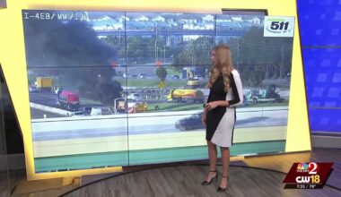 I-4 westbound partially shut down at SR-528 after vehicle fire