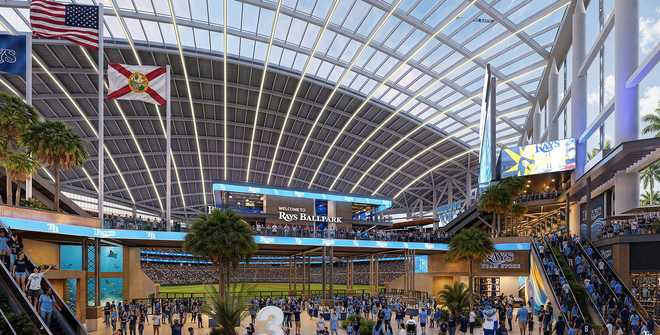 Renderings show inside proposed Tampa Bay Rays stadium inside the tampa bay rays' new stadium | see renderings