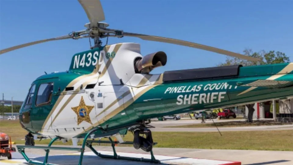 Pinellas County Sheriff's Office helicopter used by the Aviation Unit during law enforcement operations in Florida.