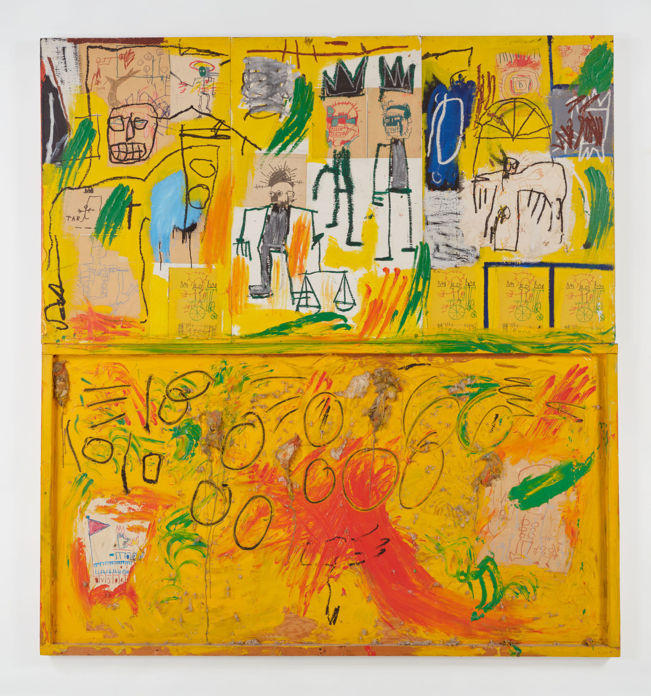 Jean-Michel Basquiat, Untitled (Yellow Tar and Feathers), 1982. Kenneth C. Griffin Collection. Artwork © Estate of Jean-Michel Basquiat. Licensed by Artestar, New York.