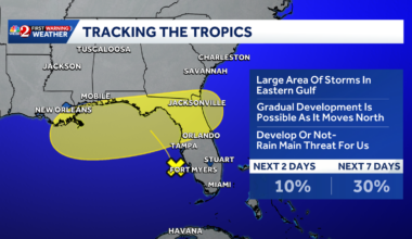 Disturbance off Florida's Gulf coast bringing heavy rain