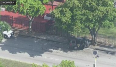 1 killed when vehicle bursts into flames following crash in northwest Miami-Dade, deputies say