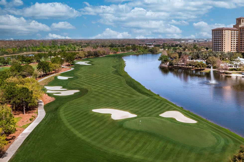 aerial view of a golf course with sand traps at ritz carlton orlando aerial view of a golf course with sand traps at ritz carlton orlando