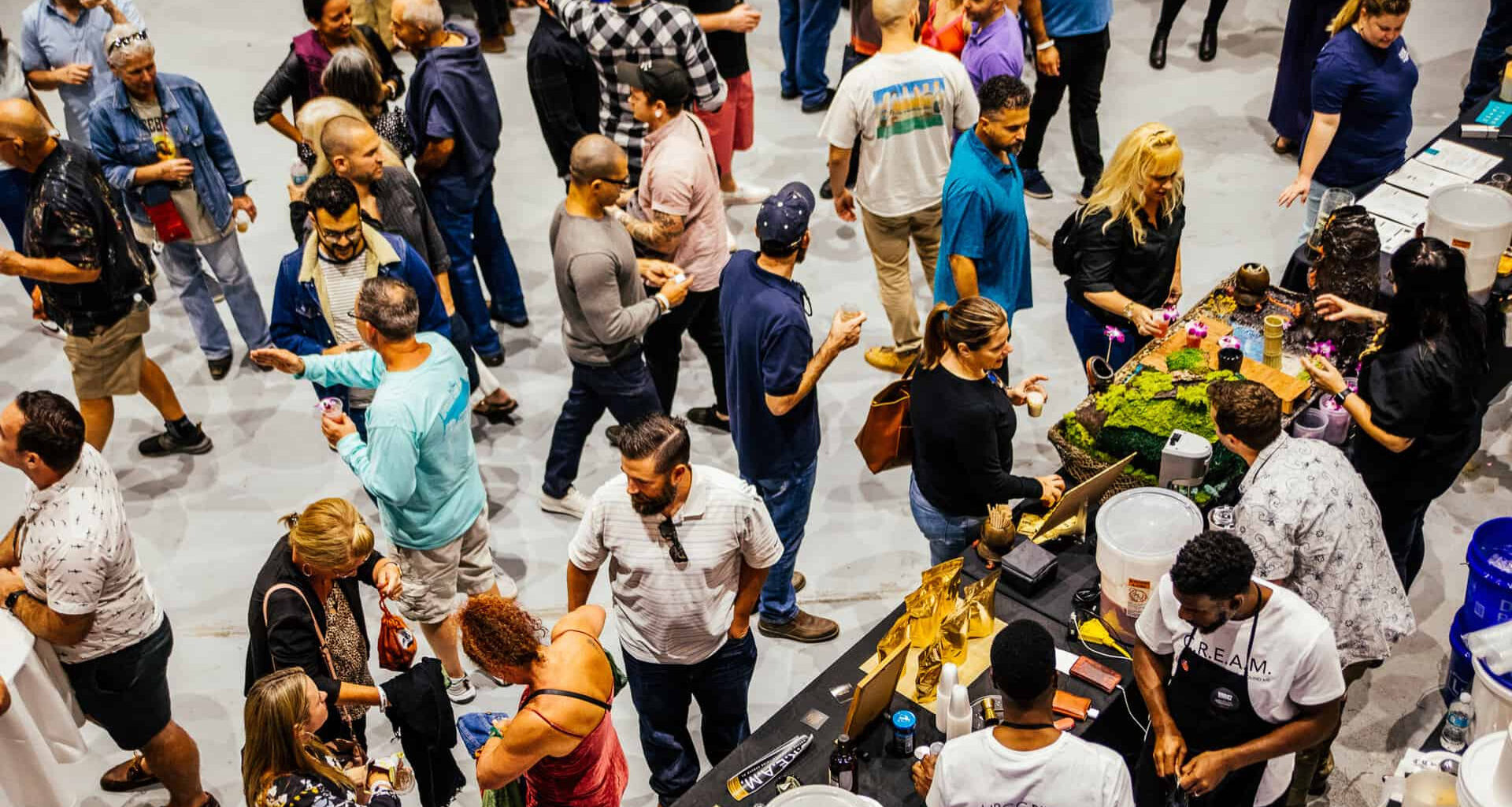 People at a food event