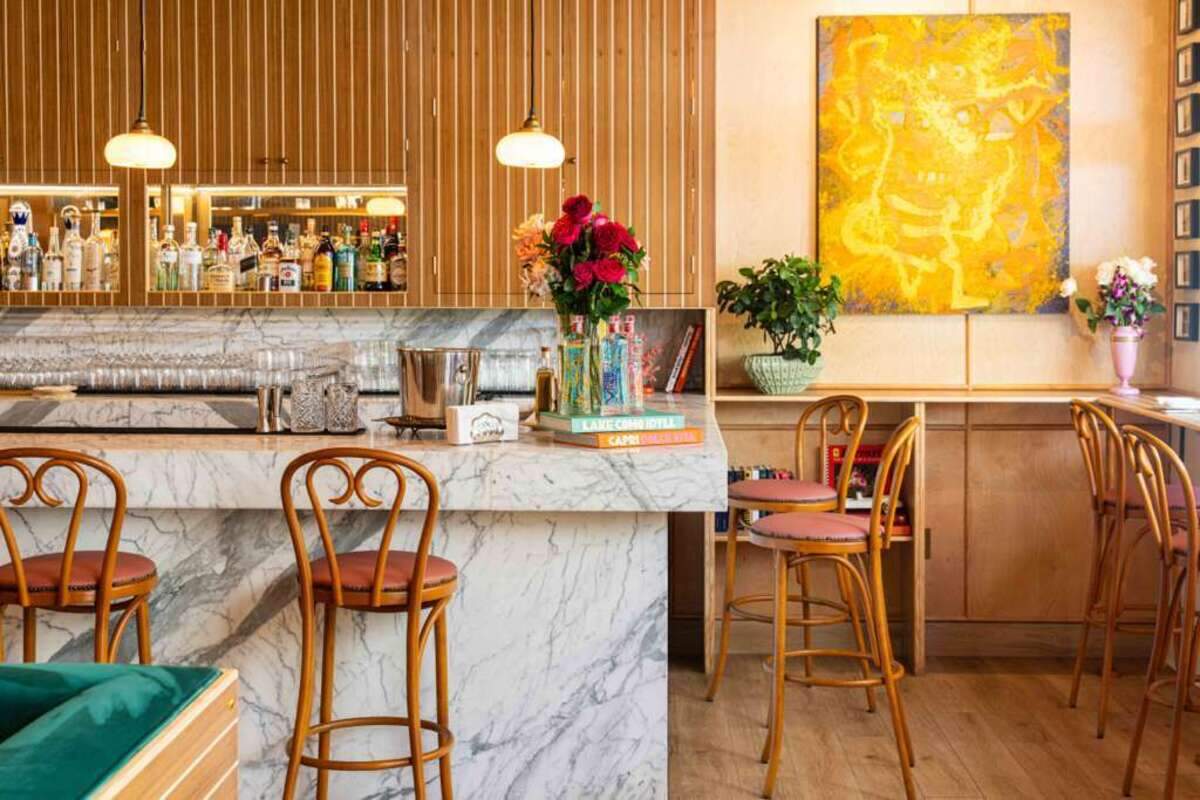 A cozy corner at San Marco Italian restaurant in Miami Beach.