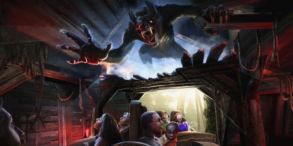universal guests ride curse of the werewolf coaster in epic universe