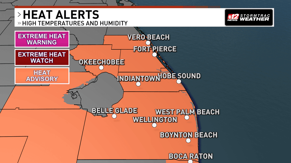 Heat advisory today for South Florida and the Treasure Coast. (WPEC)