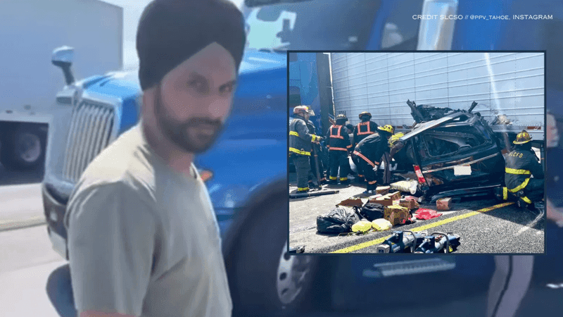 {p}FILE - Troopers say Harjinder Singh, 28, cut across the highway using an “Official Use Only” access point near mile marker 171 in Fort Pierce on August 12. His tractor-trailer stretched across all northbound lanes, leaving the minivan with no time to brake.(Credit St. Lucie Co. Sheriff's Office // Credit Instagram){/p}
