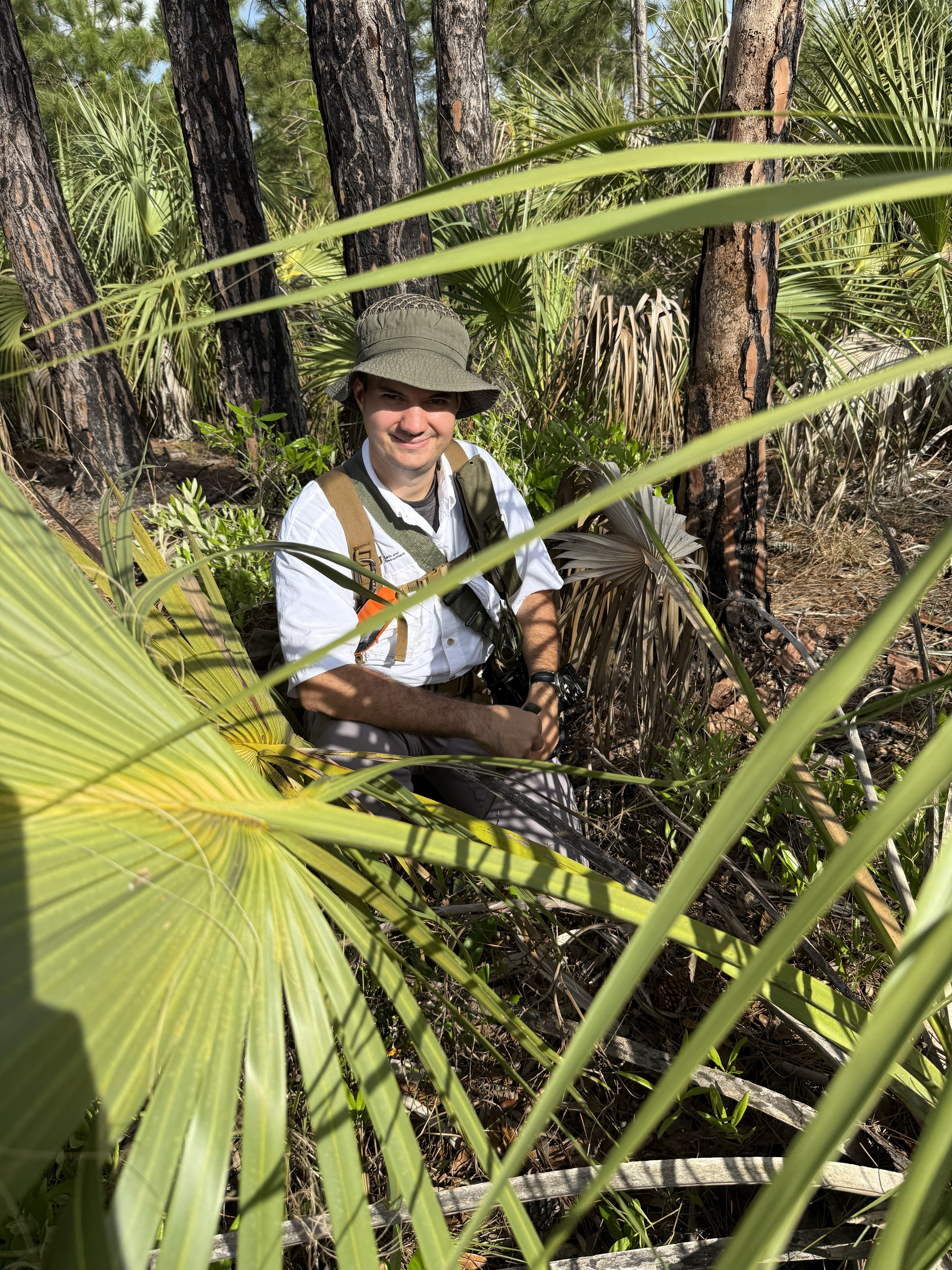 Daniel Tucker with the Miami Palmetto palms. (Photo courtesy of Daniel Tucker.)