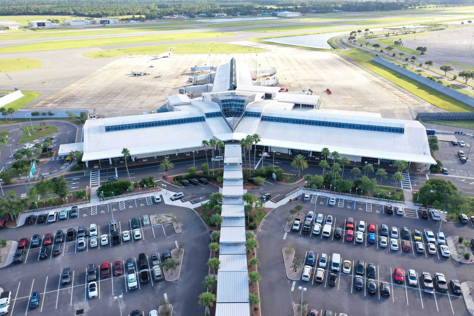 An aerial view of Daytona Beach Airport.
