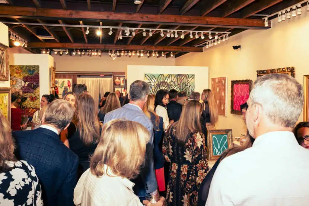 The interior of an art gallery