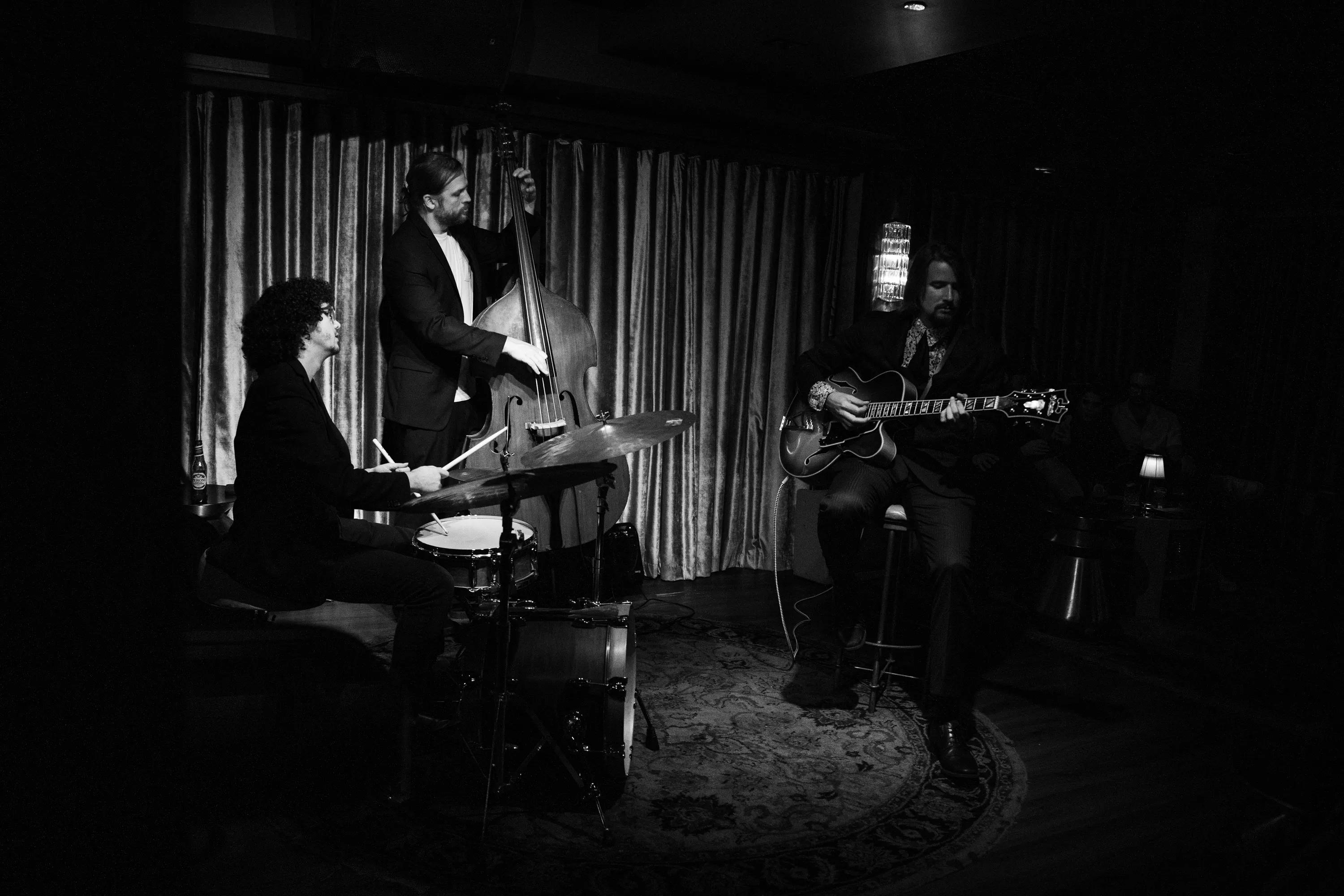 Photo of a jazz band performing