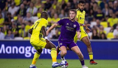Orlando City rookie forward Duncan McGuire (center) scored 13 goals in the MLS regular season to lead the Lions. (Courtesy Orlando City Soccer/Mark Thor)
