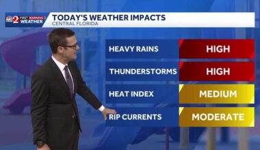 Storms Monday afternoon; heat dome brings upper 90s to Florida