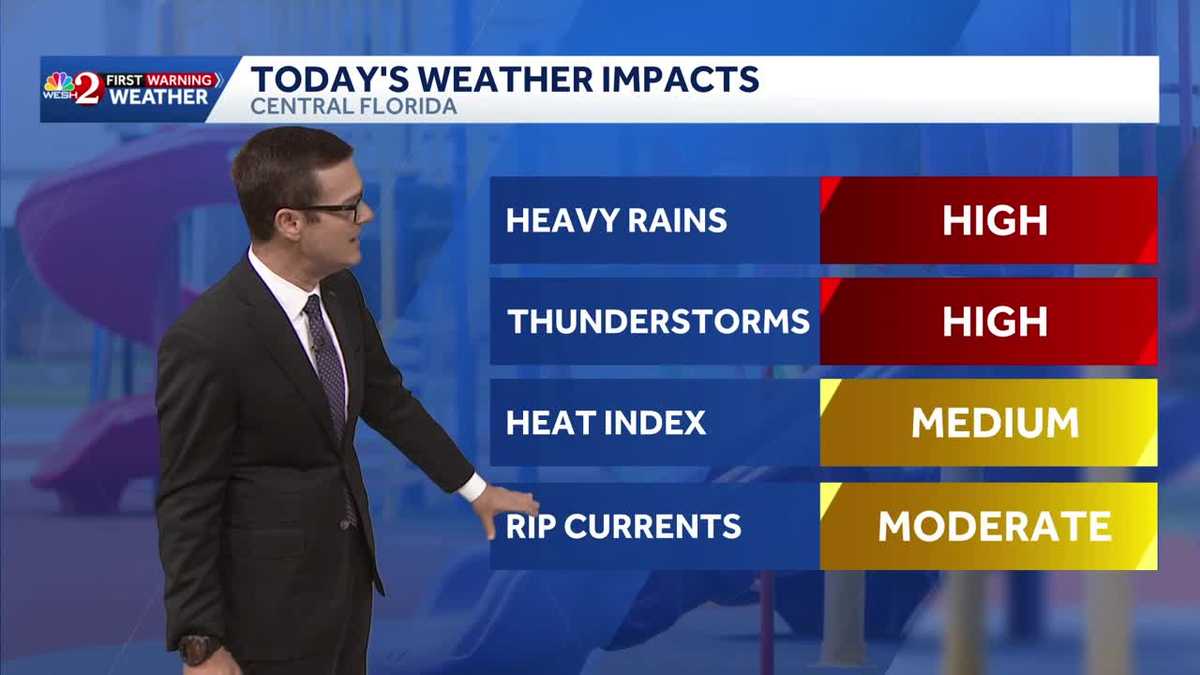 Storms Monday afternoon; heat dome brings upper 90s to Florida
