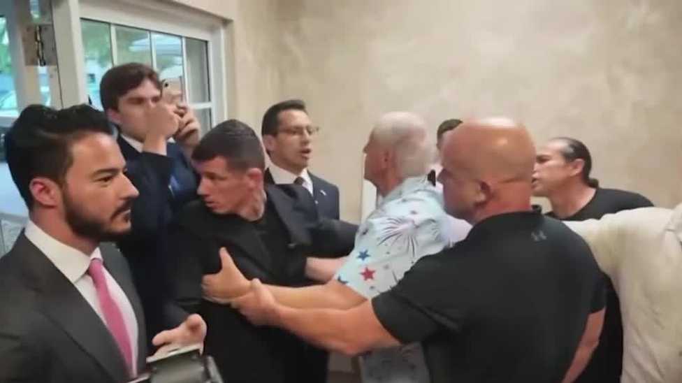 Chaos erupts at Florida GOP meeting after gov. candidate is denied entry during Byron Donalds speech