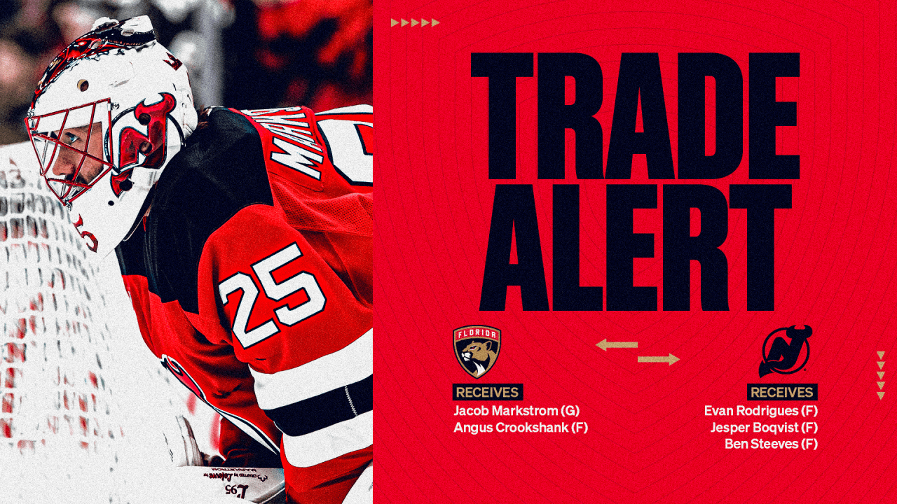 Florida Panthers Acquire Goaltender Jacob Markstrom and Forward Angus Crookshank