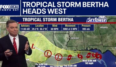 Tropical Storm Bertha heads toward Louisiana