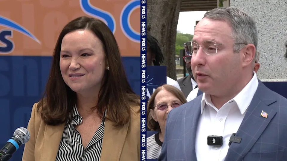 <div>Pictured: U.S. Senator Ashley Moody (left) and opponent Alex Vindman (right).</div>