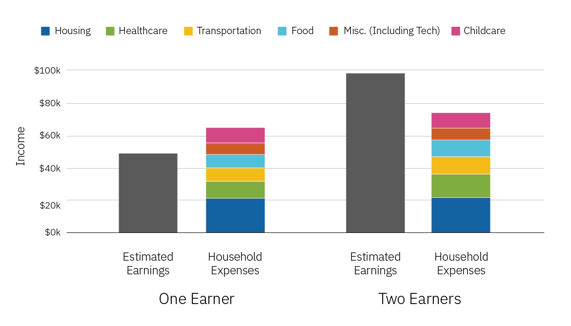 Fulton County: Customer Service Representative Earnings Versus Expenses for Single and Dual Earner Households with an Infant
