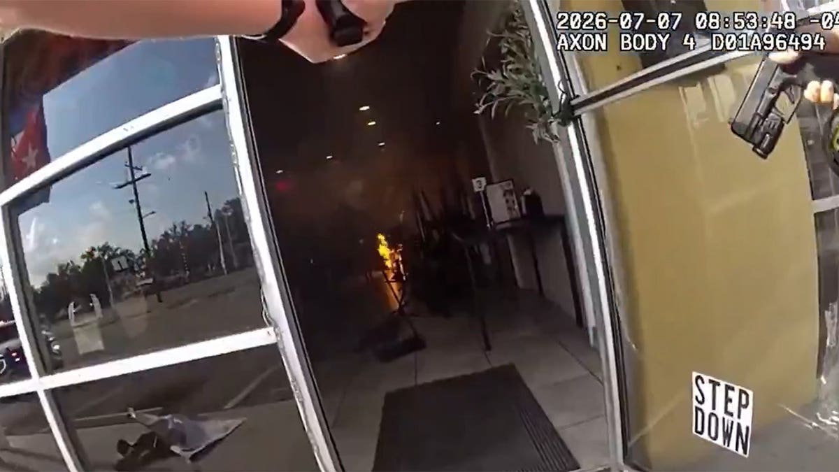 deputy holding firearm while ordering man to drop knives