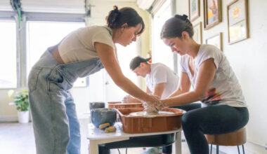 People at a ceramics studio