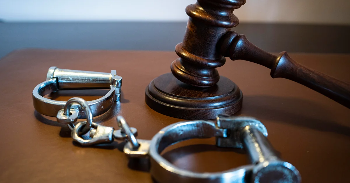 Gavel and handcuffs