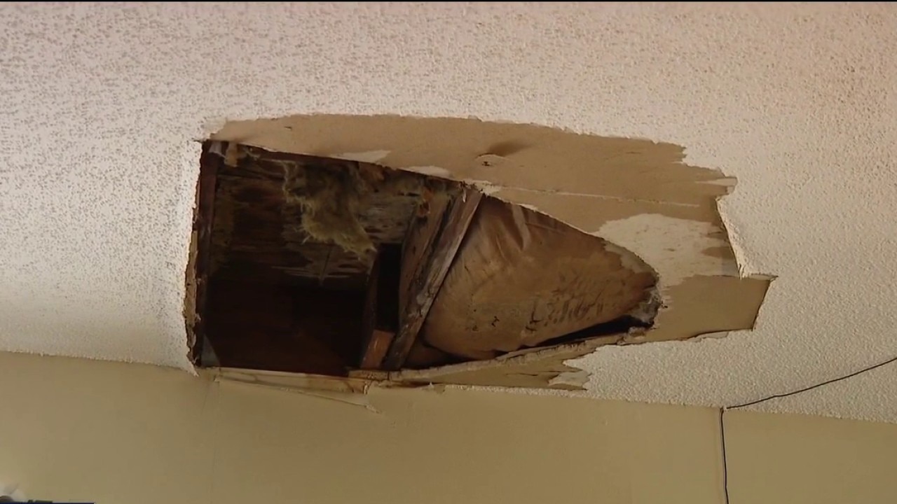 Tenant frustrated over apartment ceiling collapse