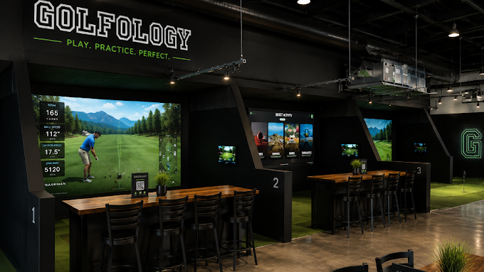 Interior of a golf bar