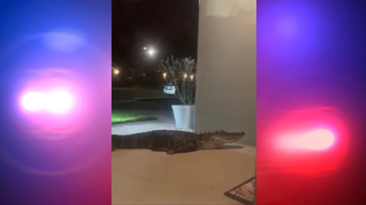 Florida Family Finds Nearly 8-Foot Alligator Refusing to Leave Their Front Doorstep