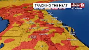 Near-record heat grips Central Florida before storm chances return