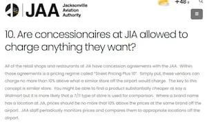 JAX airport’s ‘street plus 10%’ policy under scrutiny after Action News Jax investigation