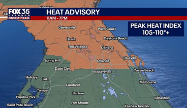 Orlando weather: Heat advisory, afternoon storms for Central Florida
