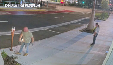 Police search for men after St. Pete apartment building vandalized