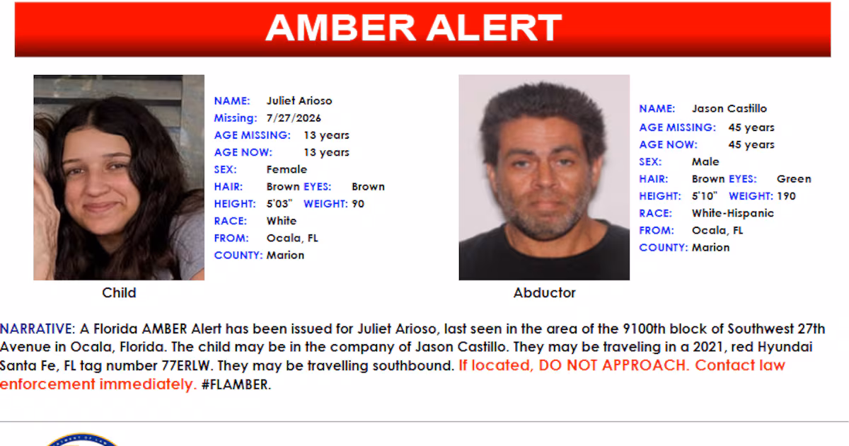 AMBER Alert issued in Florida for 13-year-old girl – WDBO