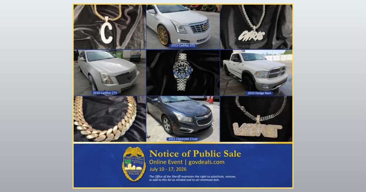Jacksonville Sheriff’s Office launches online public auction
