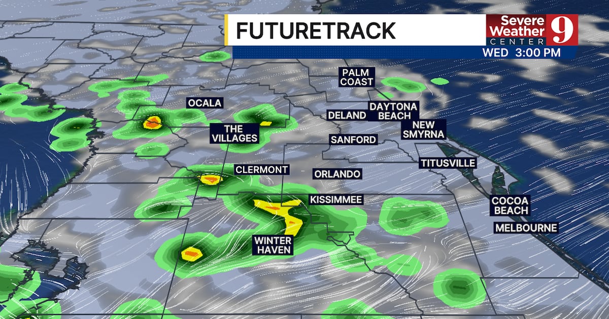 Central Florida faces 40% chance of showers and storms