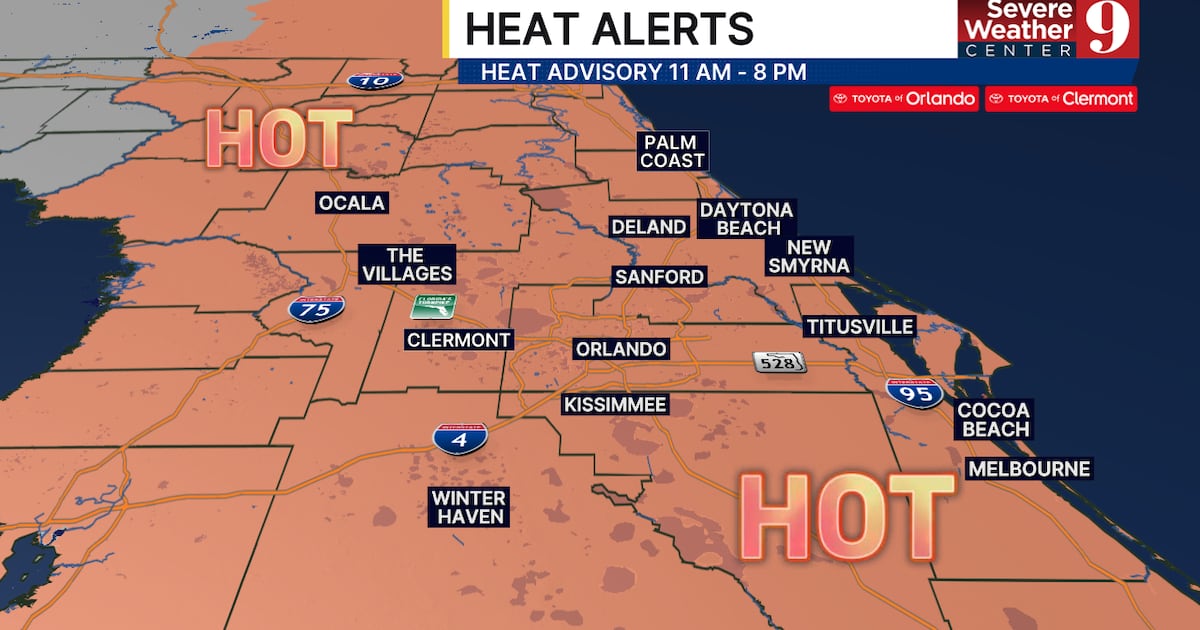 Central Florida Heat Advisory: Orlando nears record high