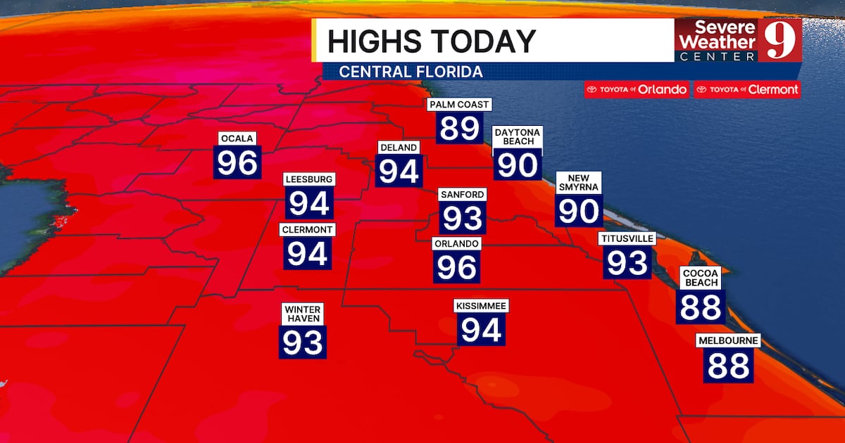 Central Florida heat index near 108 degrees this weekend