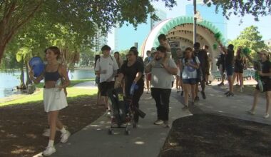 Hundreds gather at Lake Eola for fentanyl awareness walk
