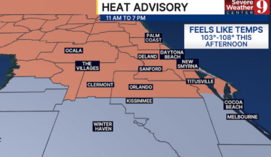 Central Florida heat advisory issued as heat index nears 105 degrees
