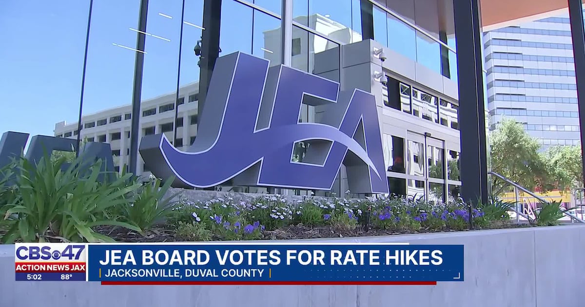 JEA approves rate hike expected to increase monthly bills by $8 and change – 104.5 WOKV
