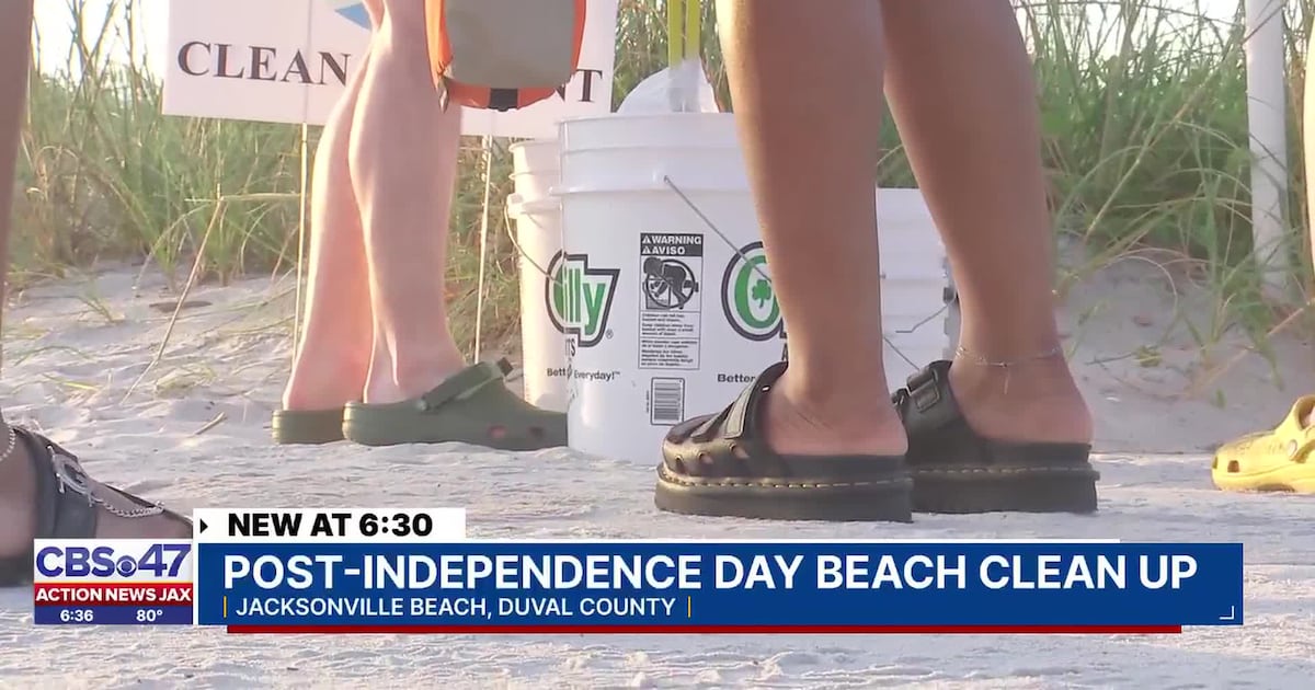 Volunteers gather to clean up trash left behind after Fourth of July beach festivities – Action News Jax