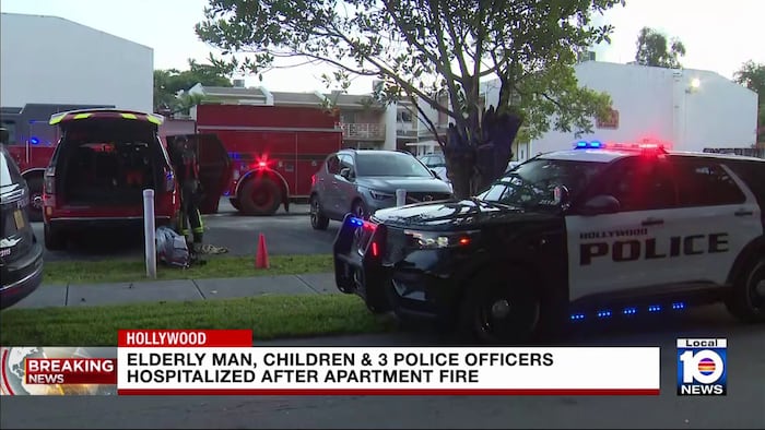 Family, 3 Hollywood police officers hospitalized after apartment fire