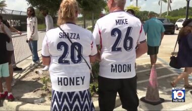 English newlyweds cross the Atlantic for World Cup honeymoon at Miami Stadium