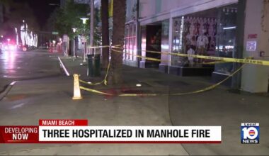 Lincoln Road manhole fire sends 3 to hospital