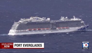 Princess Cruise ship returns to Port Everglades after crew member dies after going overboard