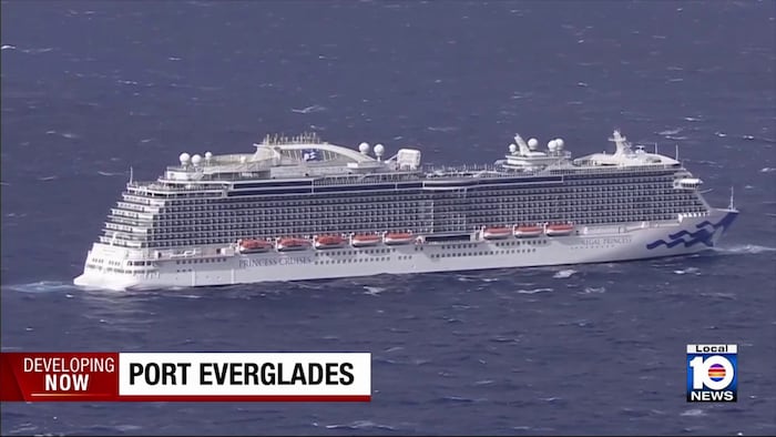 Princess Cruise ship returns to Port Everglades after crew member dies after going overboard