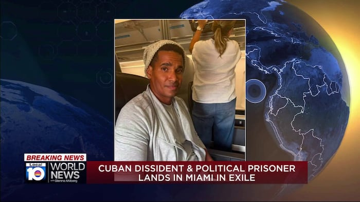 Imprisoned Cuban artist Luis Manuel Otero Alcántara arrives in Miami after release