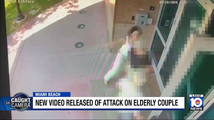 New video shows woman attacking senior couple outside Miami Beach business, police say